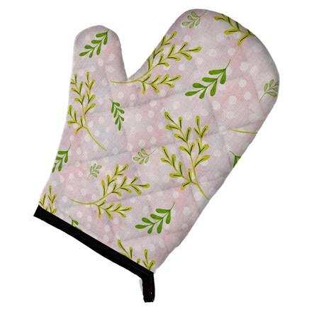Carolines Treasures Watercolor Leaves Pink Oven Mitt BB7480OVMT